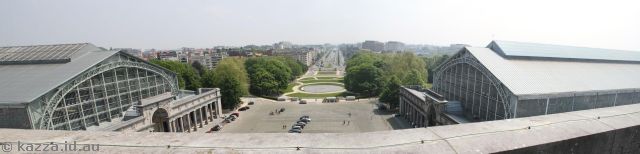 View east from the arch